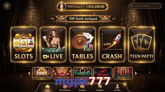 Main screen of Mgpk777 casino page for PK players