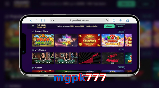 Main screen of Mgpk777 ios page for PK players